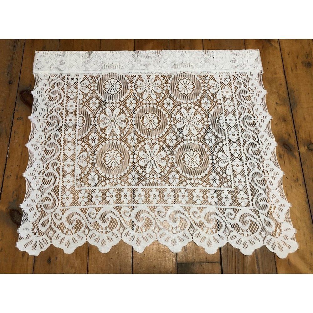Vintage Windows Tier Curtain Panel 29" wide  x 25" long
